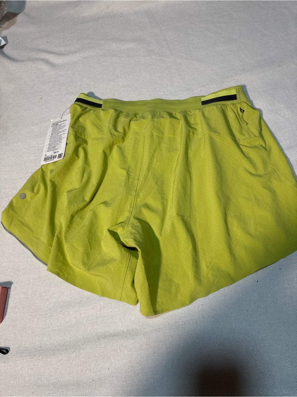 lululemon athletica Men's Lime Green Performance Running Shorts - Picture 2 of 3